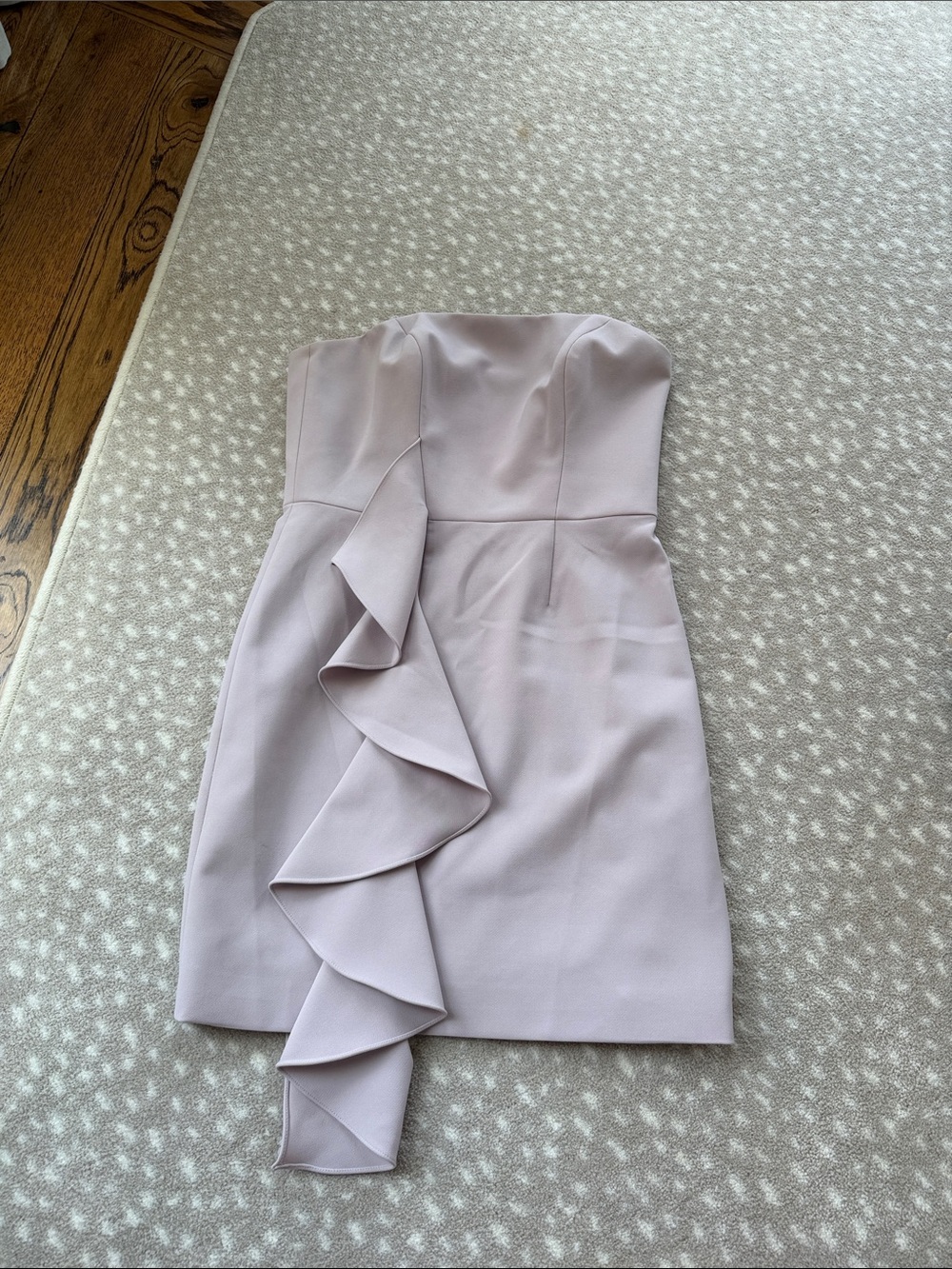 JAYGODFREY Strapless Ruffle-Front Mini Dress in Pale Lavender
